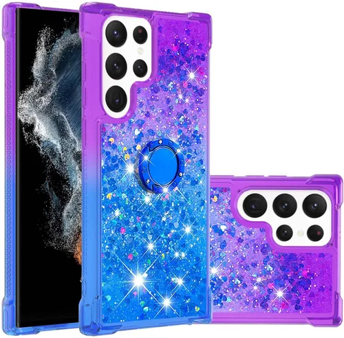 Miniatura 8 de Funda para Samsung Galaxy S22 Ultra, Gradient Quicksand Series Glitter Bling Flowing Liquid Flotante TPU Bumper Cushion Reforzado Corners Women
