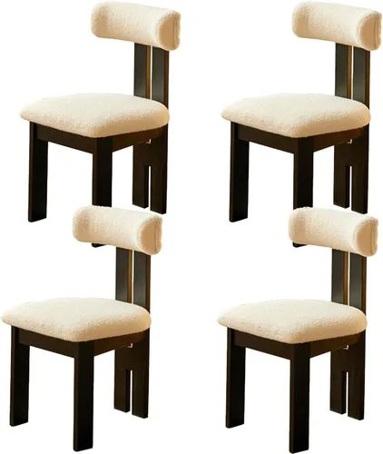 Miniatura 18 de Sillas de comedor modernas tapizadas, sillas de cocina con marco de madera maciza, silla de sala de estar, cómodo soporte de respaldo alto para sala