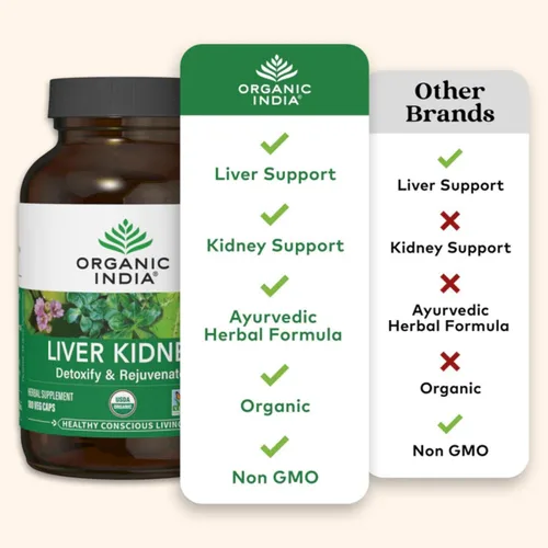 Miniatura 2 de ORGANIC INDIA Suplemento Herbal para el Hígado y los Riñones - Desintoxica y Rejuvenece, Apoya la Función Saludable del Hígado y los Riñones