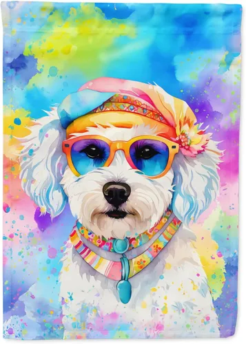 Miniatura 124 de Caroline's Treasures DAC2448GF - Bandera de jardín con diseño de perro afgano hippie Dawg, bandera decorativa para patio exterior, patio, obras