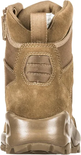 Miniatura 4 de 5.11 Botas tácticas de 6 pulgadas para hombre, ATAC 2.0 con cremallera lateral, botas de trabajo de senderismo marrones, coyote oscuro