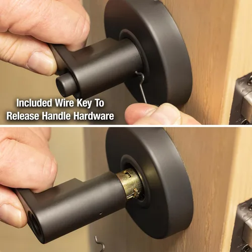 Miniatura 5 de Master Lock SLCHPV10B - Manija de puerta de privacidad comercial de grado 2, acabado de bronce aceitado