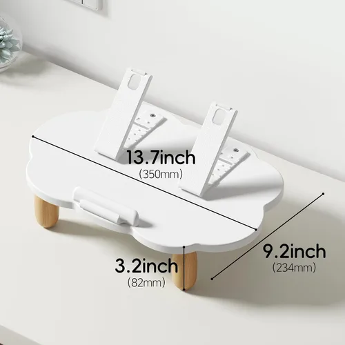 Miniatura 7 de AFOOYO - Soporte ajustable de madera para laptop, soporte de computadora ergonómico con ángulos de altura, soporte elevador en forma de nube