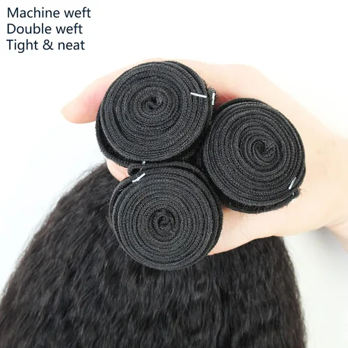 Miniatura 5 de Extensiones de cabello humano brasileño liso rizado de cierre 4x4 con parte libre marrón claro, encaje 150% de densidad, cabello Remy liso rizado