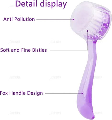 Miniatura 6 de AUEAR, Paquete de 4 cepillos faciales para limpieza y limpieza facial con tapa para mujeres y niñas, lavado y masaje de maquillaje