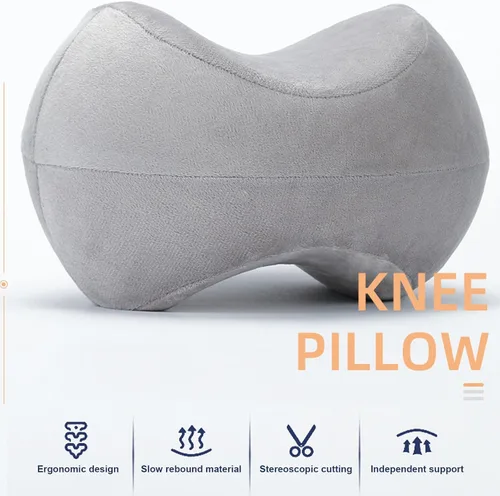 Miniatura 8 de Almohada de pierna de rebote lento de algodón con memoria (gris)