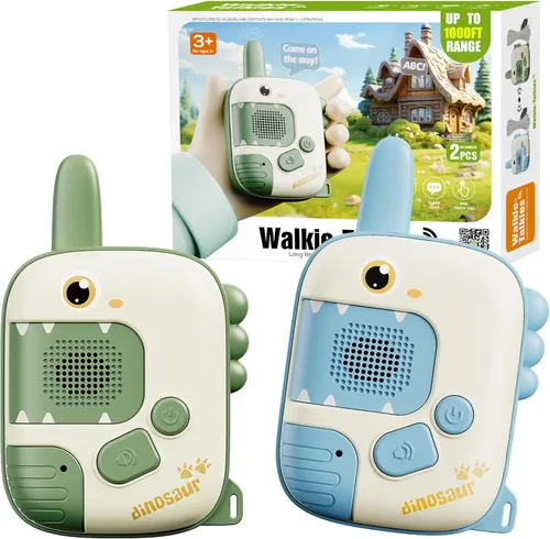 Miniatura 10 de Dino Walkie Talkies para niños, juguetes de dinosaurio para niños de 3-5-7, juguetes para niños pequeños, paquete de 2 regalos de cumpleaños para 3