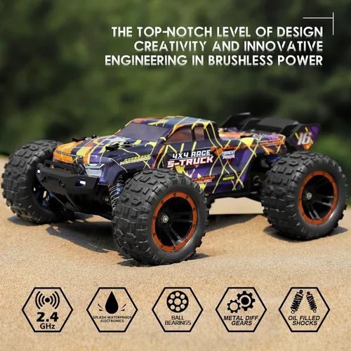 Miniatura 2 de HAIBOXING Camión de control remoto RC sin escobillas 16890A a escala 1/16 4X4 Camión de control remoto rápido 48 KM/H de velocidad máxima, coches RC