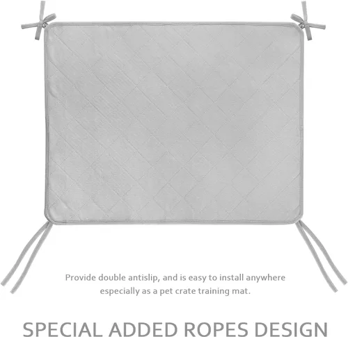 Miniatura 3 de Tapete impermeable para jaula de perro con cuerda, paquete de 2 (42 x 28 pulgadas), almohadillas lavables para orina para perros, almohadillas