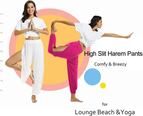 Miniatura 6 de PACBREEZE - Pantalones de yoga harem para mujer con hendidura lateral para entrenamiento