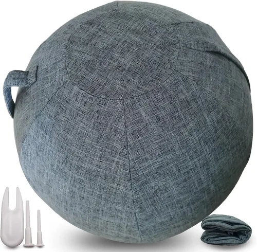 Miniatura 9 de Cubierta de bola sentada, adaptador de clavija de tapón de aire, 25.6 pulgadas y 29.5 in, bola de parto, cubierta de bola de ejercicio para bola