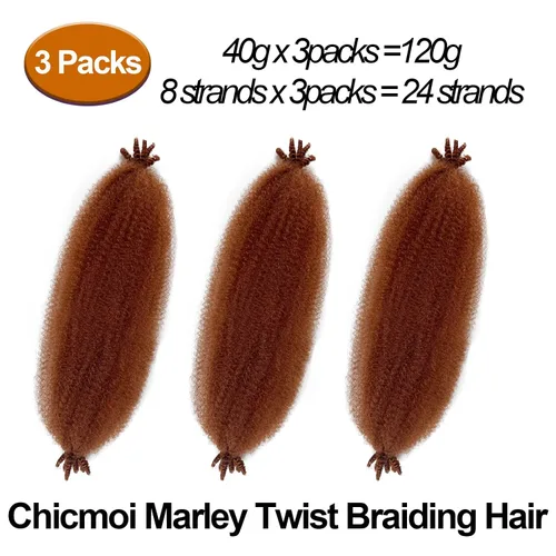 Miniatura 5 de 350 Marley Twist - Cabello trenzado de 16 pulgadas, cabello rizado de jengibre trenzado, cabello afro twist elástico, cabello crespo rojo cobre