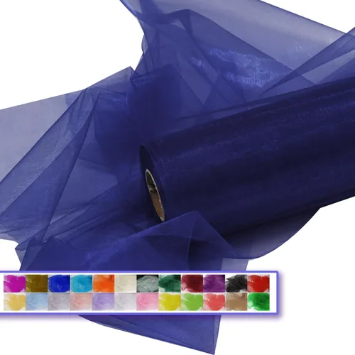 Miniatura 17 de Rollos de tela de tul de organza, organza cristal de 12" por 50 yardas (150 pies), carrete de malla de nailon transparente sedoso y brillante