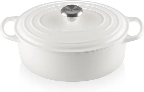 Miniatura 37 de Le Creuset Horno holandés ovalado Signature de hierro fundido esmaltado, 2.75 cuartos de galón., Blanco