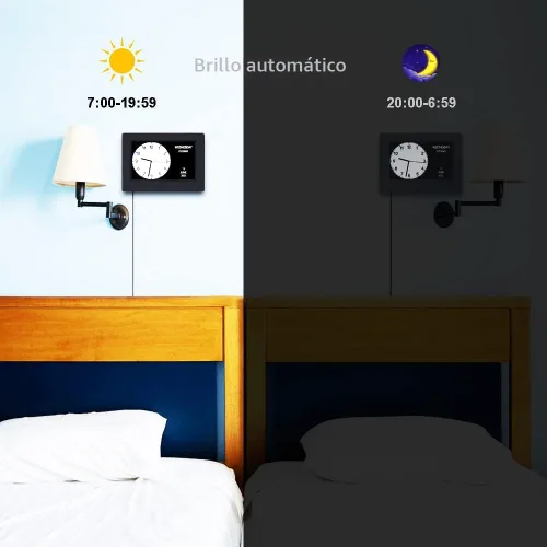 Miniatura 6 de AINFTIME Reloj DST con día y fecha para ancianos, 3 pantallas, calendario digital, alarma, día, demencia, Alzheimer, reloj con pantalla extragrande