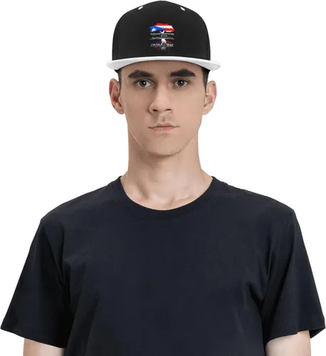 Miniatura 2 de DARLEKS Unisex Flat Bill Hats Adjustable Snapback Baseball Cap Flat Edge Hip Hop Hat