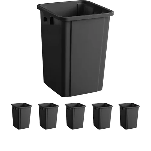 Miniatura 32 de Bote de basura cuadrado negro de 19 galones para restaurante, papelera comercial, papelera de plástico alto, papelera industrial, papelera cuadrada