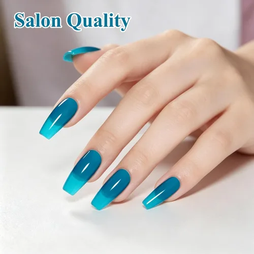 Miniatura 5 de YTD Likomey Esmalte de uñas de gel azul gelatina, 49.2 ft, translúcido transparente de pigmento fino, gel de uñas UV, manicura y pedicura