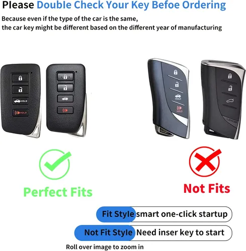 Miniatura 3 de Funda para llavero de TPU adecuada para Lexus RX ES GS LS NX RS GX LX RC LC Smart Key Fob, Modelo A (negro)., Negro, Moderno