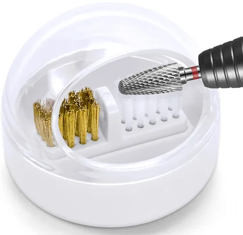 Miniatura 7 de Estuche de herramientas limpiador de uñas con cepillo de alambre de acero y cepillo de nailon para limpiar brocas de carburo/cerámica, diseño