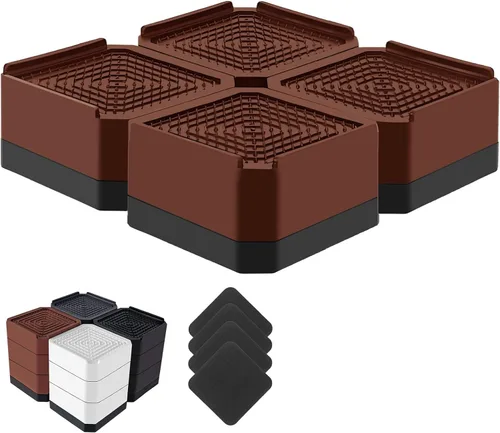 Miniatura 27 de Elevadores de cama resistentes, bloques elevadores de muebles ajustables de 1.5, 3, 4.3 pulgadas para patas de sofá, mesa, escritorio, refrigerador