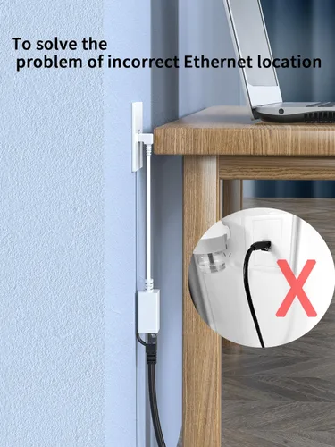 Miniatura 6 de Paquete de 2 cables de extensión Ethernet Cat7 de ángulo recto planos de 5.9 in/6 pulgadas, ángulo recto hacia abajo 90 grados LAN cable de conexión