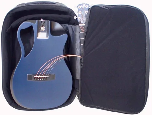 Miniatura 24 de Journey Instruments Guitarra de viaje de fibra de carbono – OB660M Guitarra acústica de bajo portátil con sistema plegable patentado – Estuche