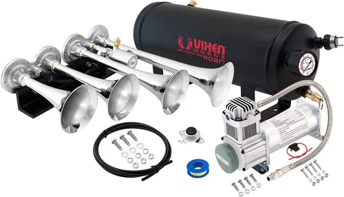 Miniatura 10 de Vixen Horns Kit de bocina de tren para camiones/coche/semi. Sistema completo a bordo: compresor de aire de 200 psi, tanque de 1.5 galones, 4