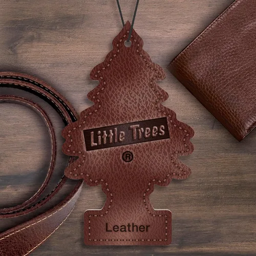 Miniatura 3 de LITTLE TREES Ambientador de aire para coche, árbol colgante que proporciona un aroma duradero para el automóvil y el hogar Cuero, 24 ambientadores