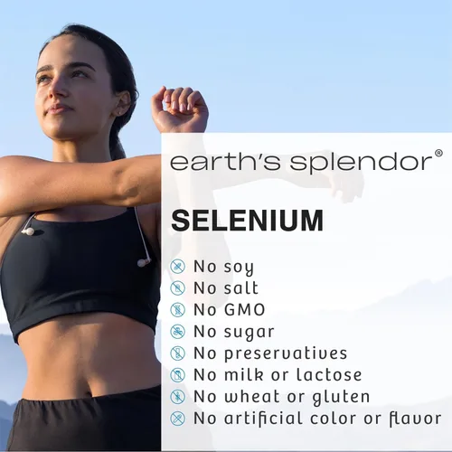 Miniatura 3 de Earth's Splendor Suplemento de selenio de 200 mcg para hombres y mujeres, apoya la salud antioxidante y el sistema inmunológico