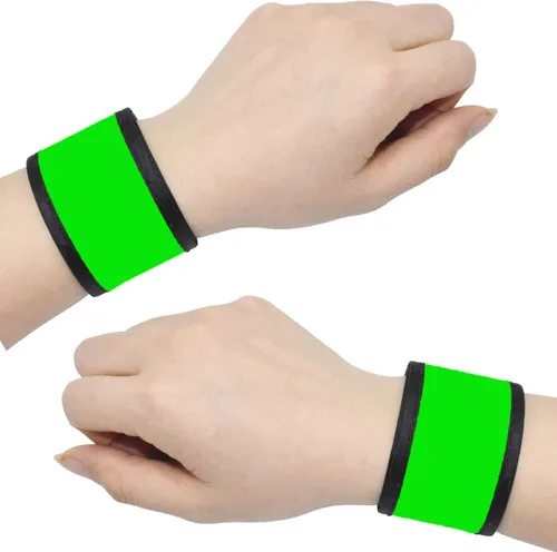 Miniatura 16 de Pulseras LED que brillan con luz para el brazo, bandas de muñeca intermitentes de alta visibilidad, luces de equipo de seguridad para ciclismo