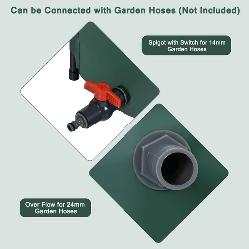 Miniatura 8 de S AFSTAR Barril de lluvia plegable, tanque de almacenamiento plegable para recolección de agua, resistente a la intemperie, contenedor de lluvia
