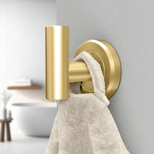 Miniatura 2 de Gatco 4235 Latitude II, gancho para bata, latón cepillado/montaje en pared de 2.25 pulgadas de ancho, gancho para toallas Cobrizo cepillado