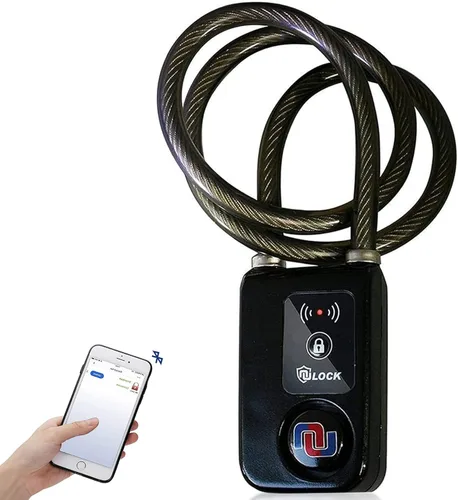 Miniatura 9 de Nulock - Cerradura de bicicleta Bluetooth sin llave IP44 a prueba de salpicaduras con alarma de 110 db, 0.38 pulgadas de diámetro, 24 pulgadas