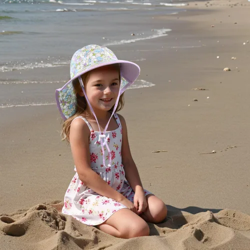 Miniatura 17 de Sombrero de verano para niños pequeños con solapa para el cuello, impermeable, sombrero de natación para niños, protección UV, sombrero de playa