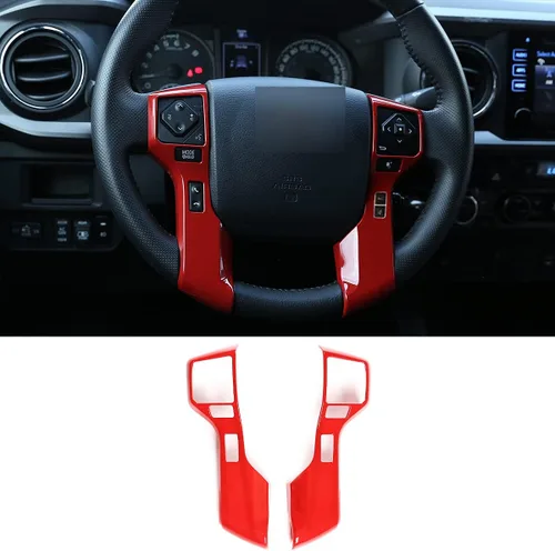 Miniatura 18 de Molduras Cromadas para Volante de Automóvil Cubiertas Adhesivos Calcomanías Compatible con Toyota Tundra 2014-2021 Tacoma 2016-2022 ABS Accesorios