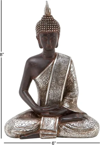 Miniatura 11 de 8 Pulgadas Estatua Paz Armonía Thai Buda meditando.