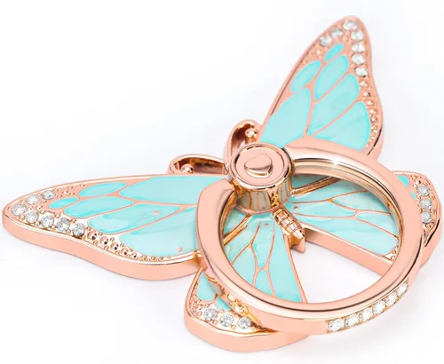 Miniatura 10 de Doflyesky Soporte de anillo de mariposa para teléfono celular, rotación de 360 grados, soporte de agarre de anillo de teléfono, soporte de dedo