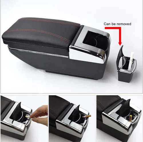 Miniatura 4 de Compatible con caja de reposabrazos de cuero para consola central de automóvil, SUZUKI SX4 2008 2009 2010 2011 2012 2013 2014 2015 2016 2017