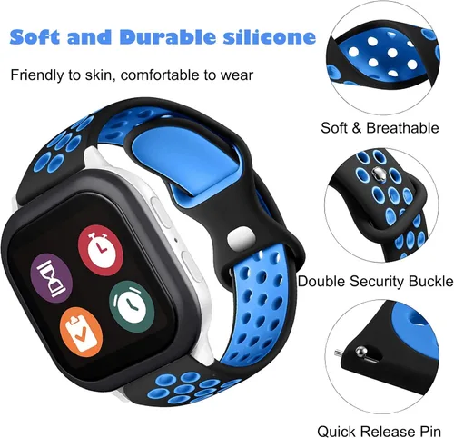 Miniatura 3 de Correa deportiva de silicona compatible con Gizmo Watch 3 Adventure 3 2 1/Gabb Watch 3e 3 2 1/syncup/Cosmo JrTrack Watch Band, 0.78 pulgadas suave