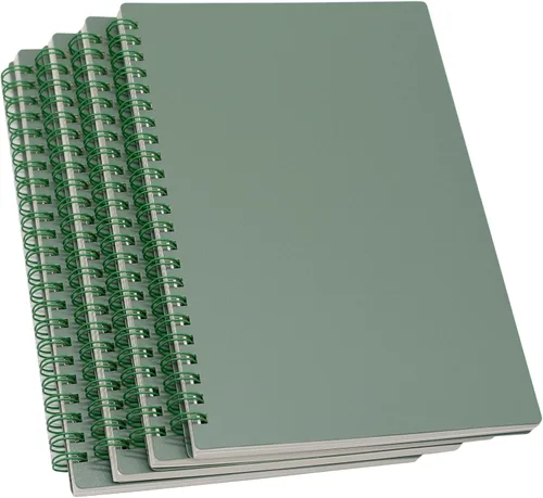 Miniatura 8 de Yansanido Cuaderno en espiral, 4 piezas de 21 cm x 15 cm, A5, de plástico grueso morado, con tapas duras, 80 hojas - 160 páginas con líneas de 8 mm
