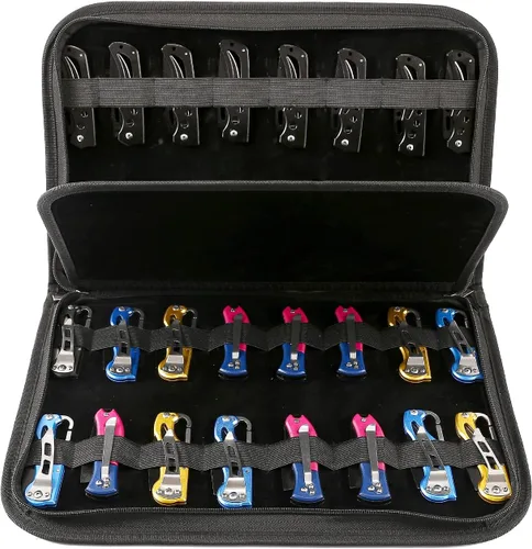 Estuche para cuchillos QEES, estuche expositor para cuchillos de bolsillo con 32 ranuras, organizador de cuchillos con soporte plegable, caja de