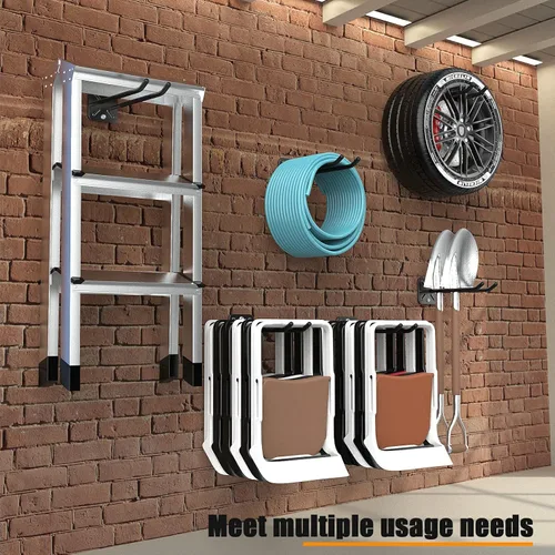 Miniatura 5 de Ganchos de garaje, ganchos de garaje resistentes, ganchos de montaje en pared de 12.4 pulgadas para sillas, herramientas eléctricas, herramientas