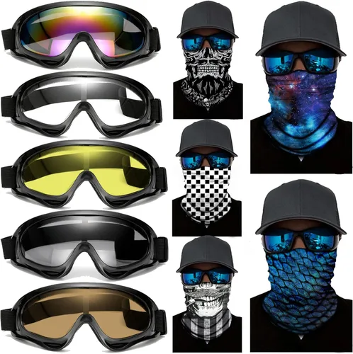 Miniatura 12 de 10 Packs Motorcycle Accessories, 5PCS Dirt Bike Ski Goggles Dustproof Windproof Safety Glasses and 5PCS Face Masks