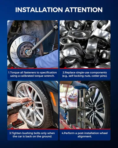 Miniatura 6 de KAX Brazo de Control Superior e Inferior Delantero con Rótula y Barras de Dirección Exteriores y Barras Estabilizadoras Kit de Suspensión para GMC