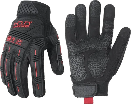 Miniatura 9 de AIGEVTURE Guantes de trabajo anti vibración para hombre, guantes mecánicos de impacto reductor TPR, guantes de seguridad con dedos y palma