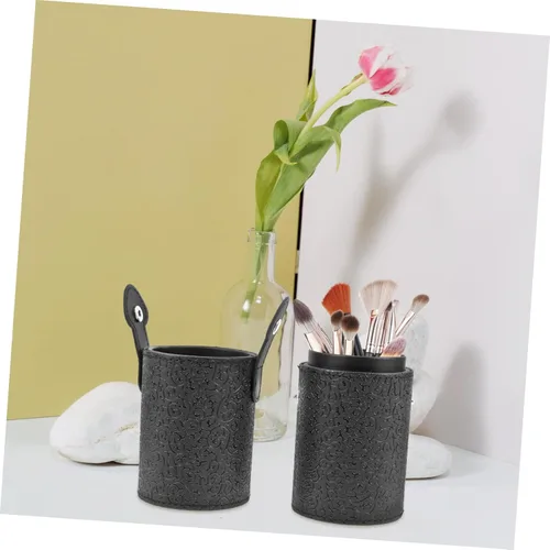 Miniatura 5 de Makeup Brush Canister Elegant Black Cosmetic Tool Storage Case for Professionals and Travel Space-saving Design Portable and Lightweight Anti-slip
