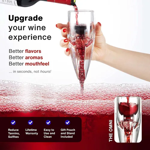 Miniatura 2 de Vintorio, aireador de vino Omni, decantador de primer nivel, el mejor regalo para los amantes del vino