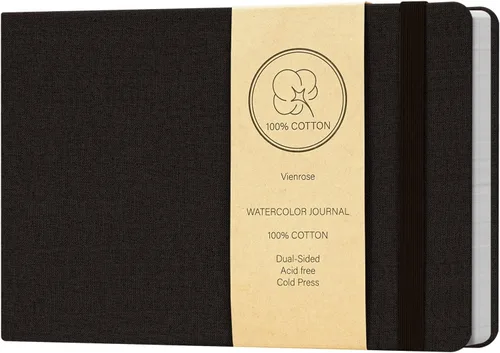 Miniatura 13 de Vienrose Cuaderno de bocetos de acuarela, diario de acuarela de 5.5 x 5.5 pulgadas con 24 hojas de 140 libras (300 GSM) de papel de acuarela de Gris