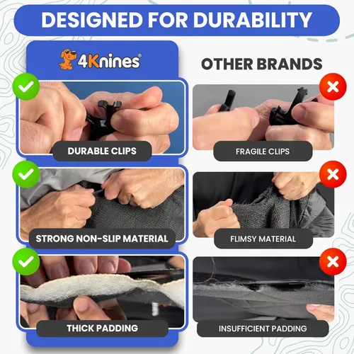 Miniatura 6 de Perro Funda para asiento sin Hamaca para autos, camiones y SUVs – Empresa basada en EE. UU. – Negro, Bronceado, Gris, normal, Bronceado